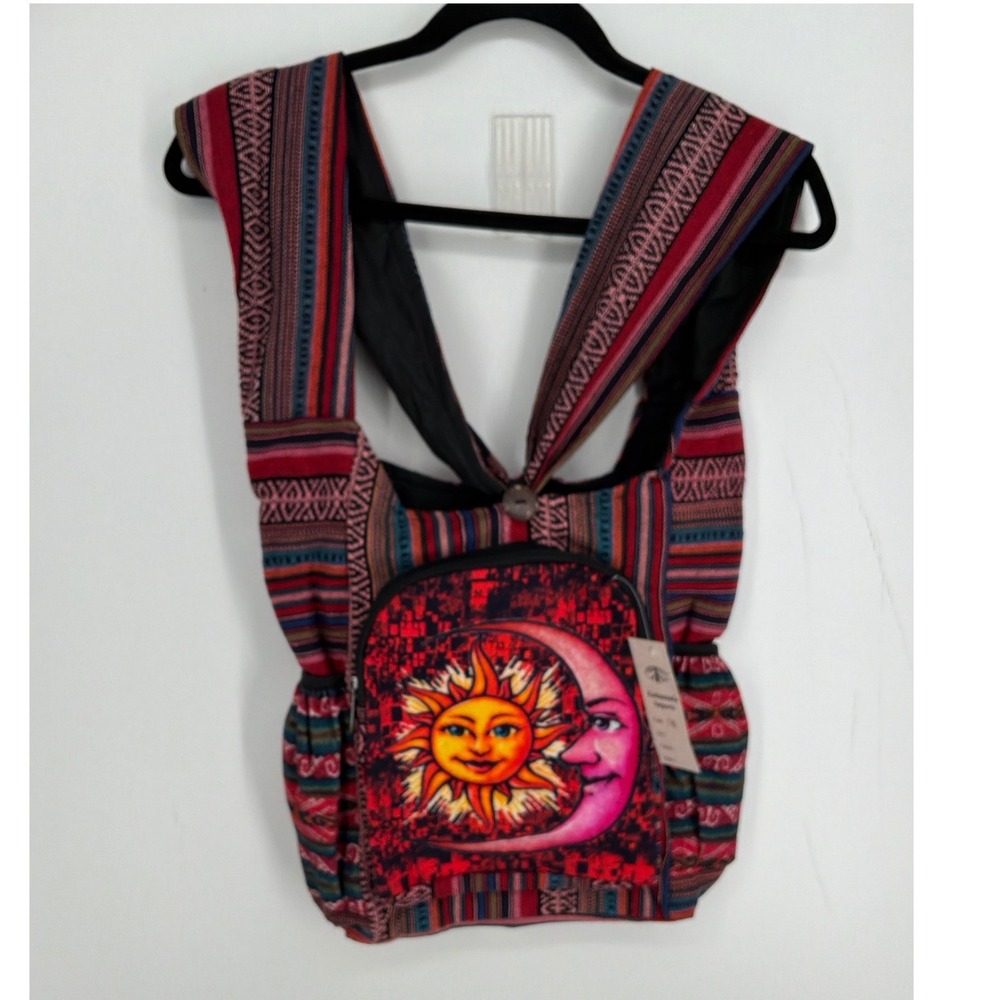 Kathmandu Imports Handmade Himalayan Sun Moon Woven Festival Backpack